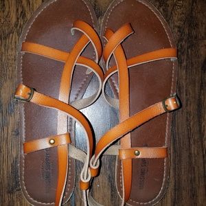Burnt Orange strappy sandals. Great condition